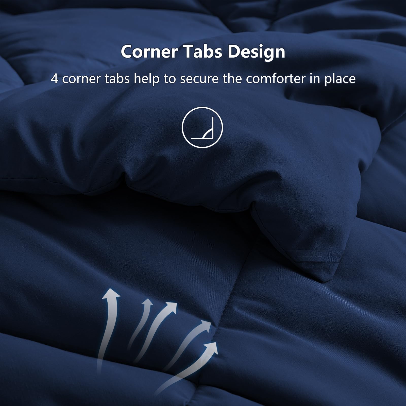 CozyLux Piumino Letto Matrimoniale 240x260 cm per 4 Stagioni, Piumino in Fibra 300 g/m² Autunnale Invernale, Trapunta in Microfibra Morbida e Traspirante, 260x240, Blu Navy