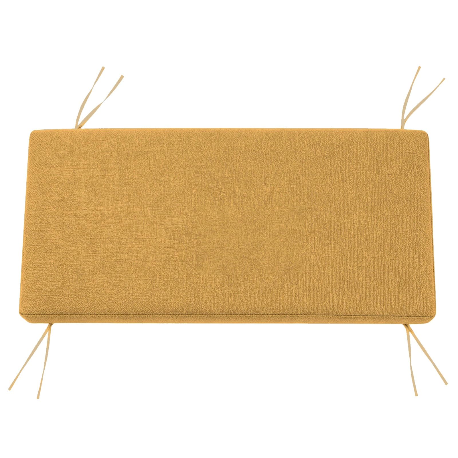 TRQQWEQQ Bench Cushion for Indoor/Outdoor 3cm Thick Chenille Non-Slip Furniture Replacement Cushion Washable Swing Bench Cushions with Tie Straps and Zipper for Patio Garden Porch(Mustard,12x42in)