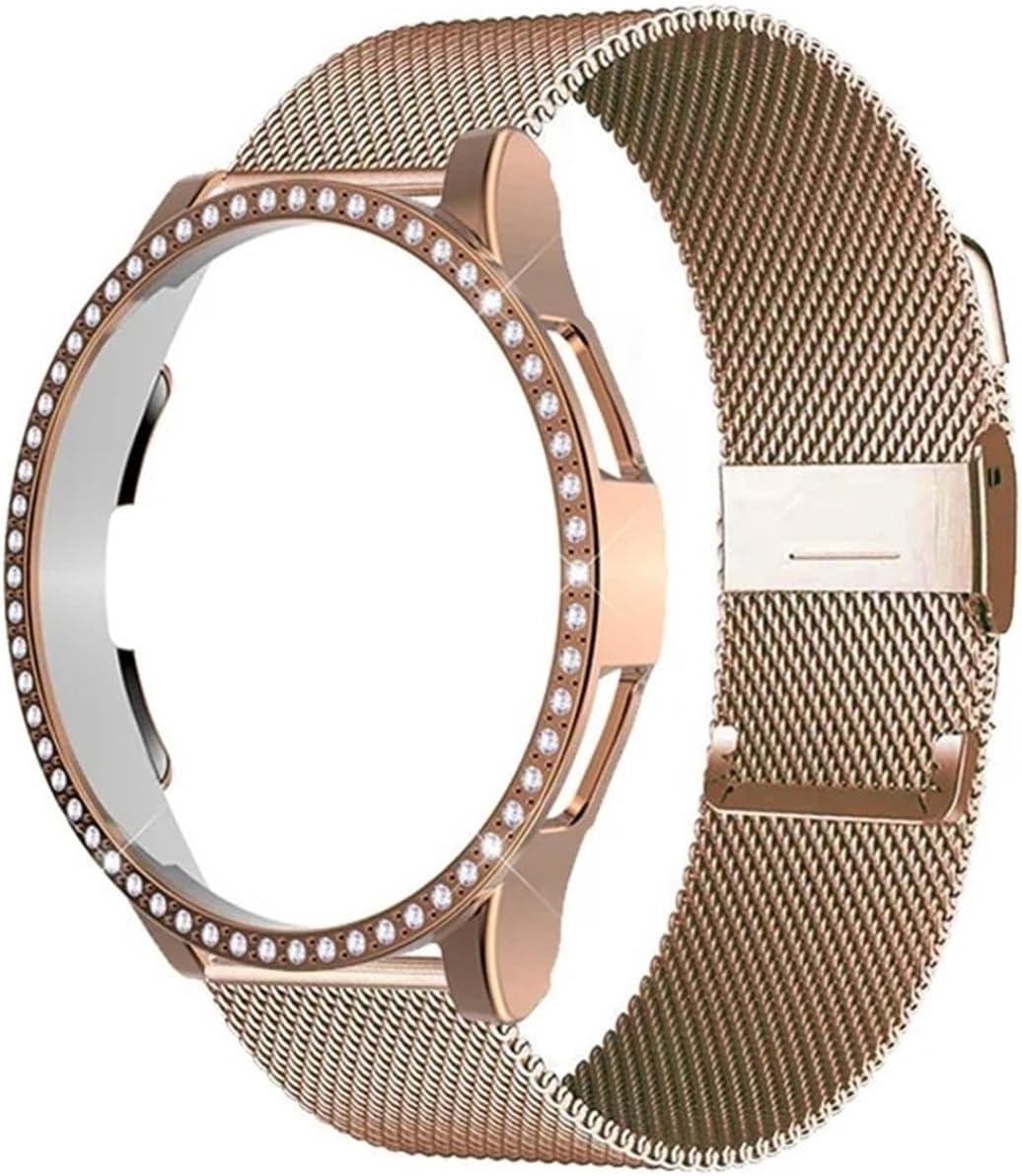 Fashion shiny Protector Case Metal Strap set， For Samsung Galaxy Watch 7 40mm 44mm Strap For Galaxy Watch 6 5 4 40mm 44mm Bracelet