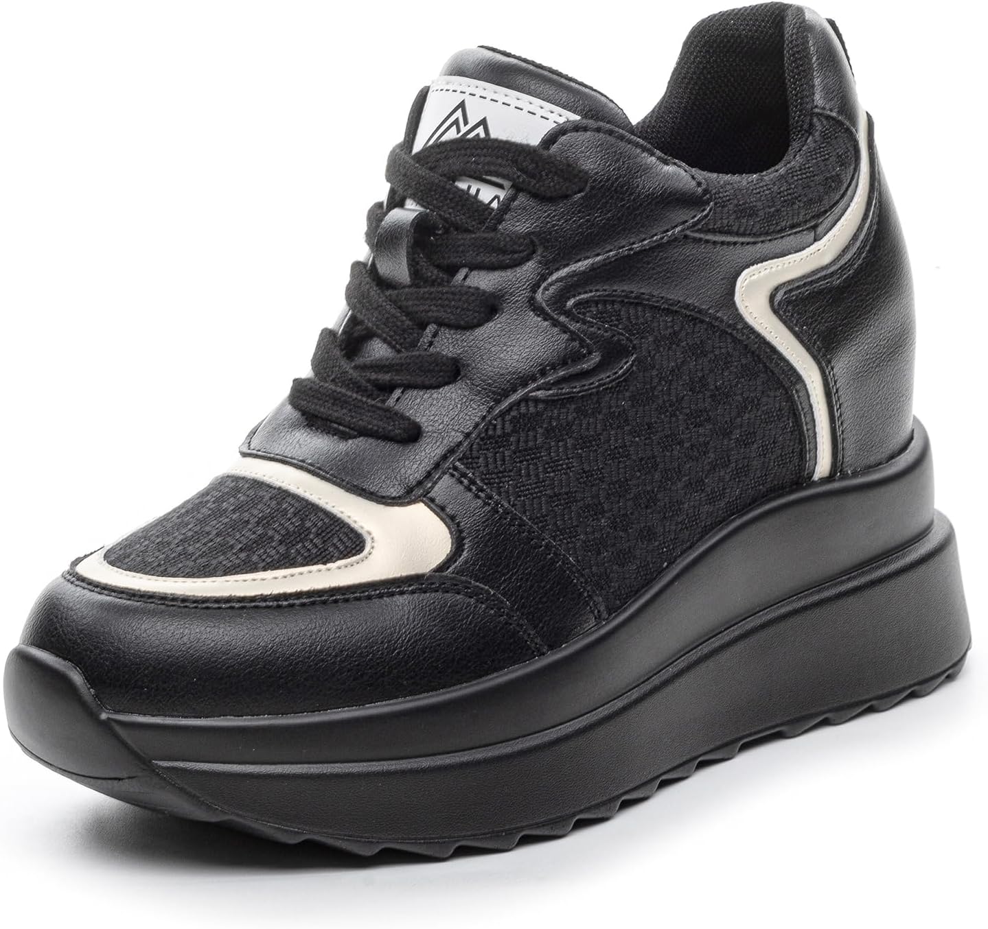 High Platform Sneakers for Women Hidden Heel Wedge Sneakers Dressy Fashion Wedge Tennis Shoes Increasing 3.94 inches