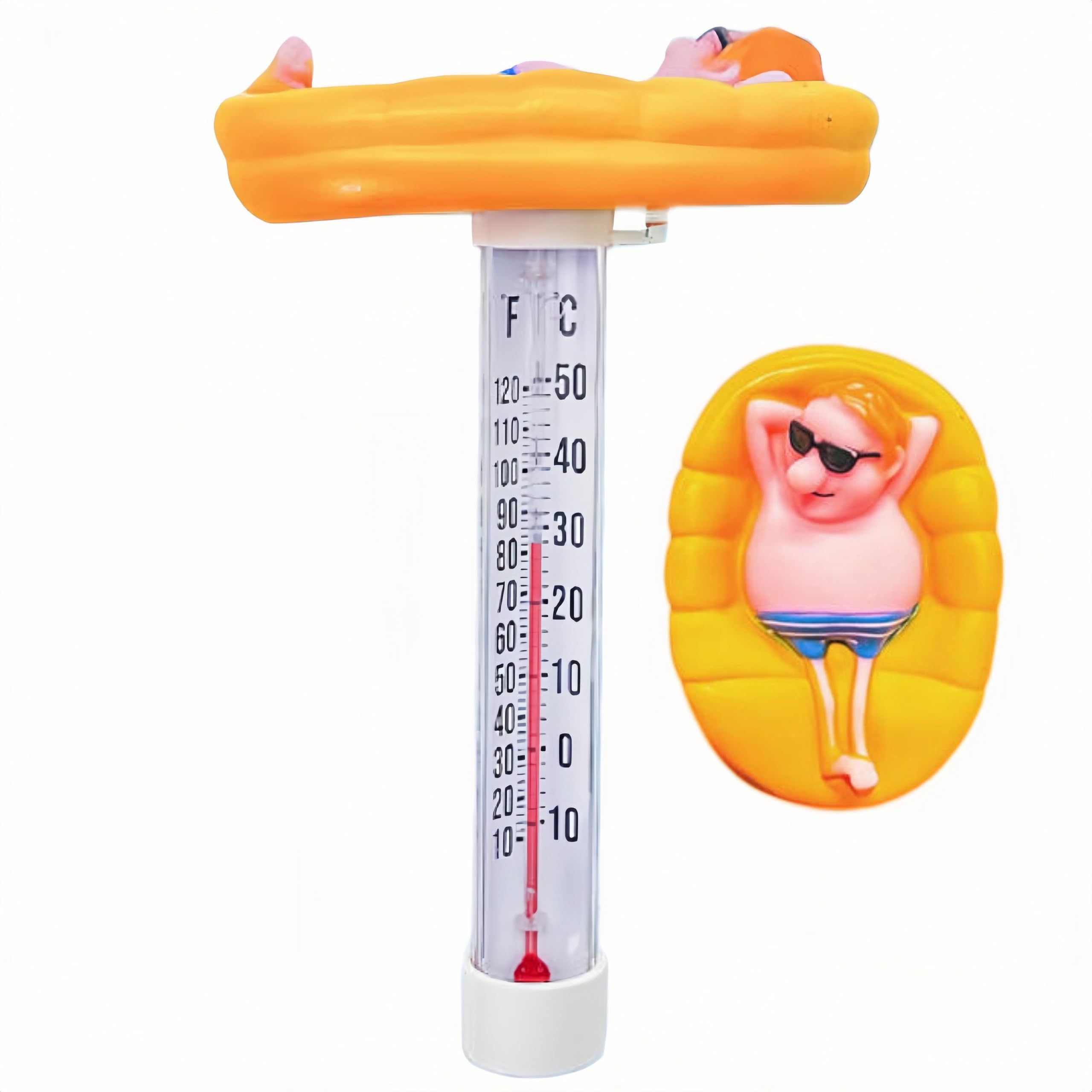 Luthando Schwimmendes Wasserthermometer, Floating Pool Thermometer, Pool Thermometer Bruchfest Schwimmbadthermometer, für Swimmingpool, Spas, Hot Tubs, Fischteiche und Baby-Pool