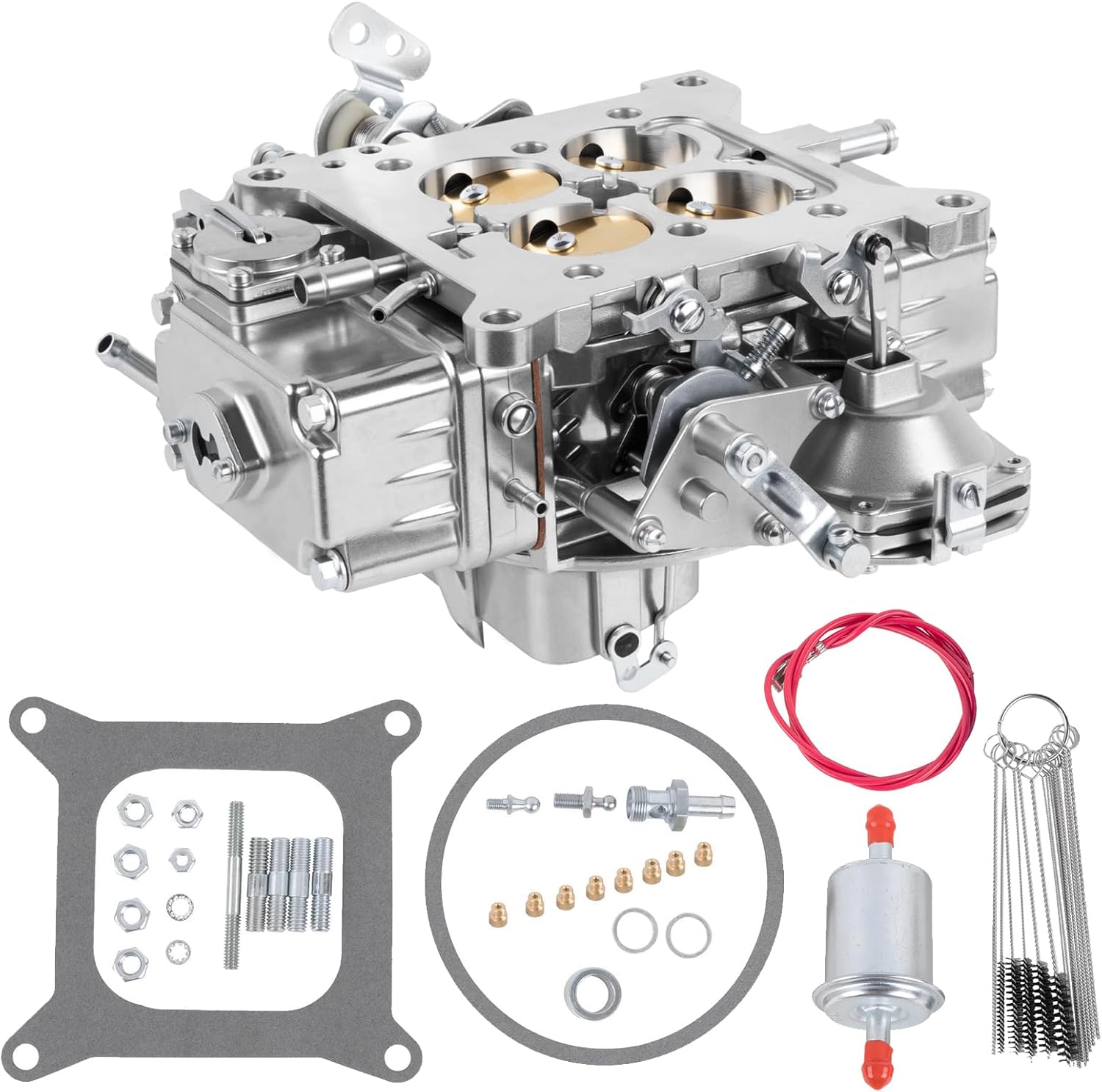0-1850S 4 Barrel Carburetor 600 CFM Manual Choke Square Bore Universal Fit, Compatible with Holley Street Warrior 4160 Style