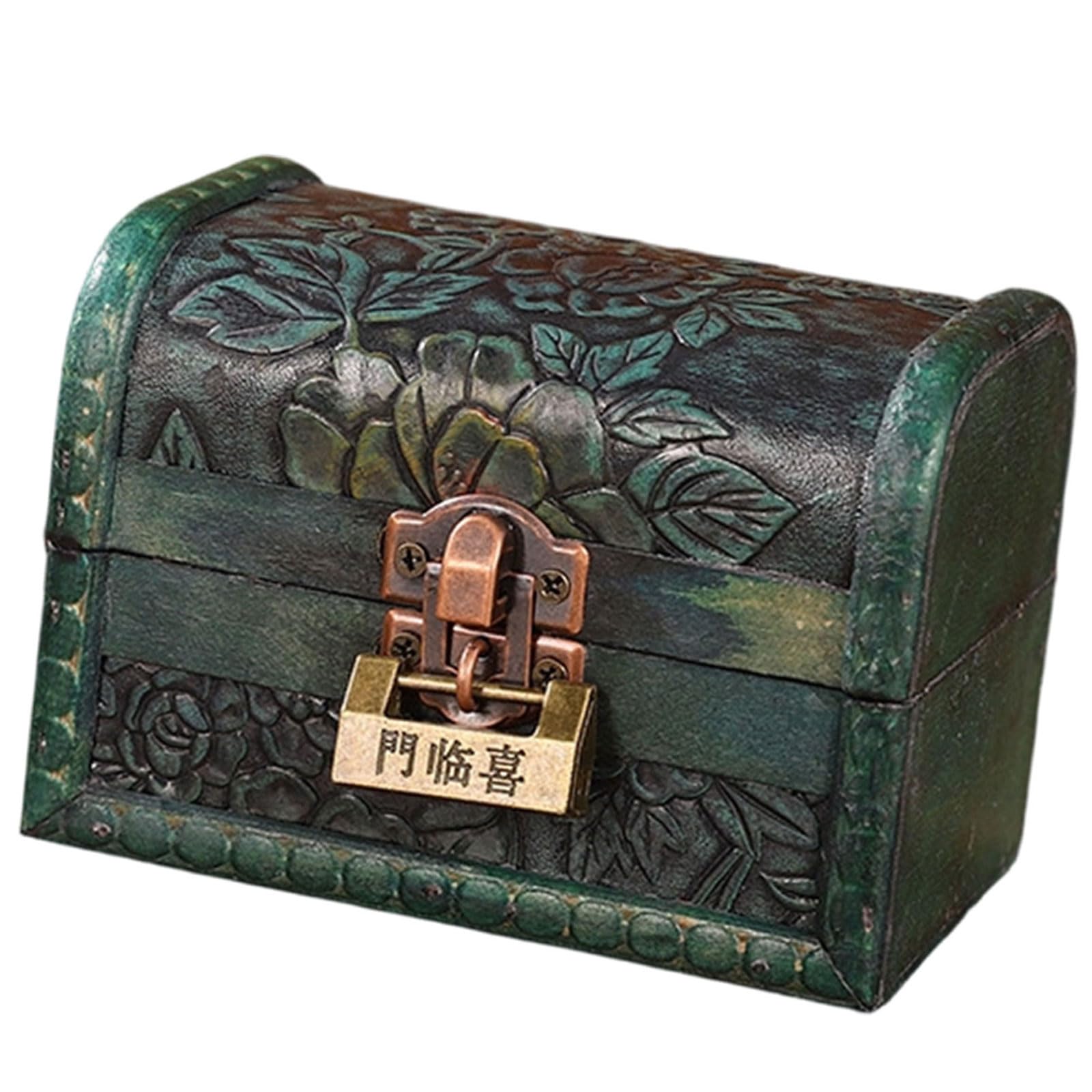 uikios Wood Jewelry Chest with Metal for Jewelry Storage and Rustics Home Decoration Accent Handcraft Wood Case