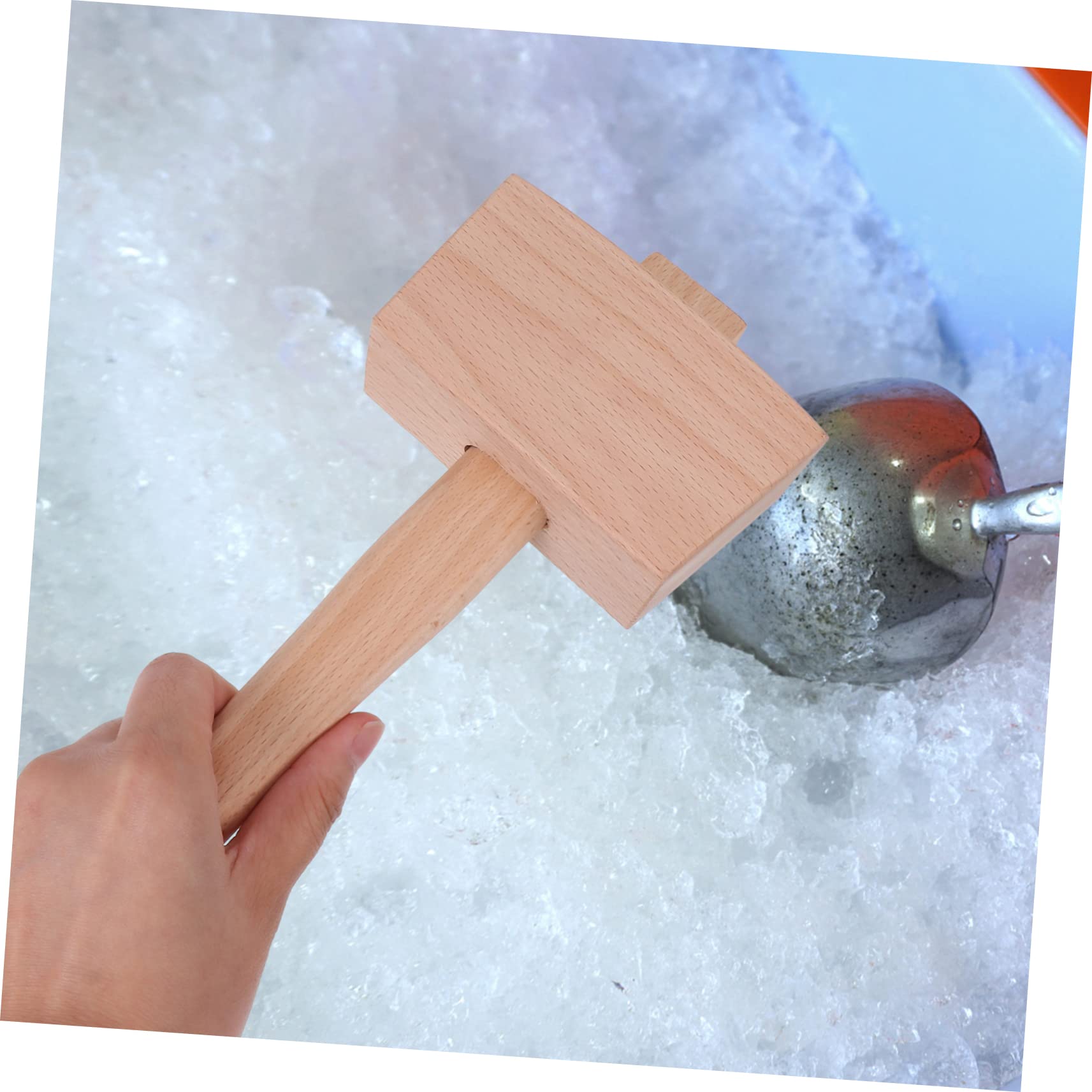 NAMOARLY Ice Hammer for Bar Wooden Ice Mallet Ice Crushing Hammer Mallet Manual Ice Hammer Mallet for Cocktail