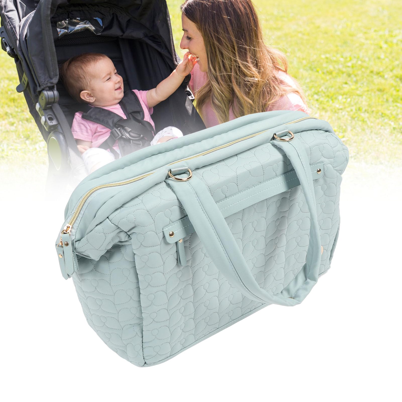 Gugxiom Borsa per Pannolini - Borse per Pannolini con Custodia per Ciuccio, Spallacci, Clip per Passeggino, Borsa per Mamma Grande Borsa per maternità Borsa da Viaggio per Mamma e papà