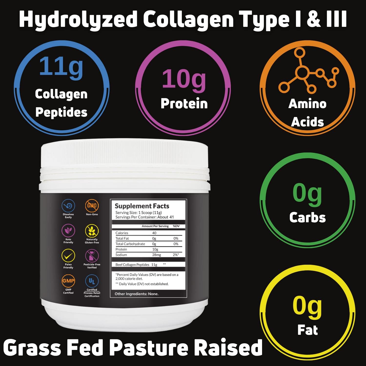 SHIFAA NUTRITION Halal & Grass-Fed Hydrolyzed Collagen Peptides Protein Powder Unflavored