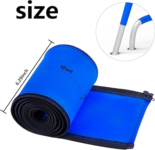 Miniatura 2 de Cubiertas para barandillas de piscina, 4 pies con cremallera, cubierta de neopreno para barandillas de piscina, para asas de escalera de piscina