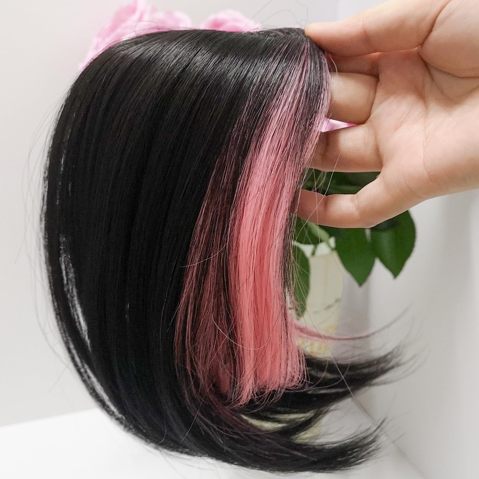 Amazon.co.jp: ハイライトカラー前髪ウイッグ 女性用部分ウィッグ