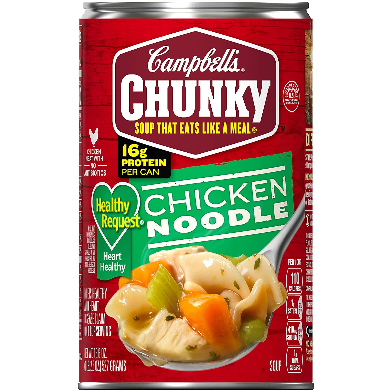 Campbell's Chunky Healthy Request Hearty Chicken Noodle Soup 18.6 Oz [Pack of 6]