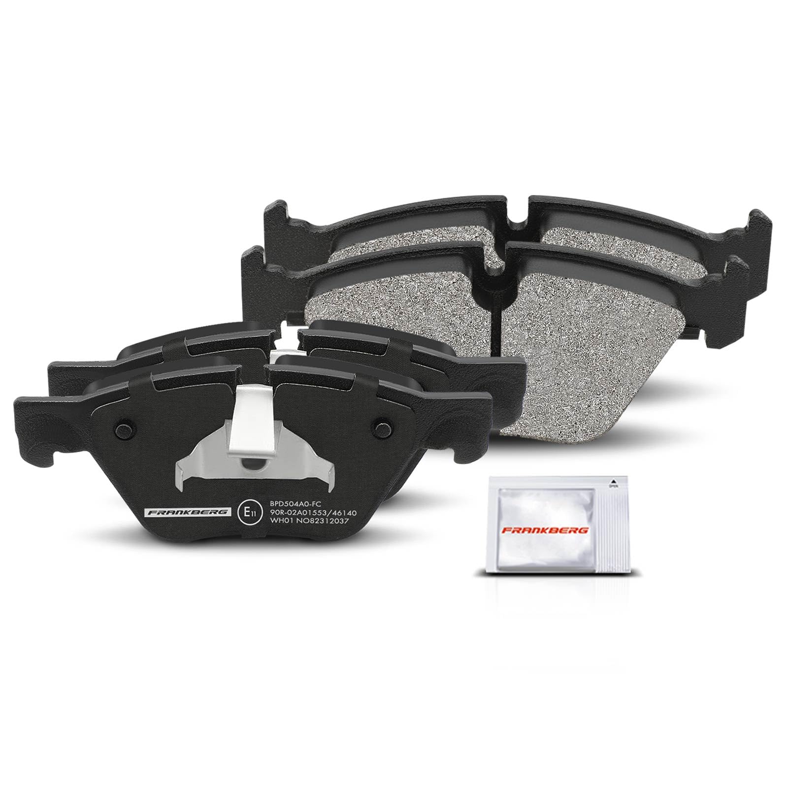 Frankberg 2 discos de freno + 4 pastillas de freno para eje delantero con lubricante de frenos. Compatible con 5er F10 518-523 09-16 5er F10 F18 518-523 09-16 Serie 5 Touring F11 518-523 09-17 Replace