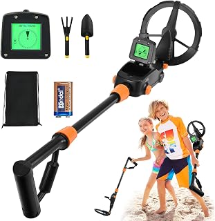 Detector de Metales para Niños, con Pantalla LCD y Bobina de Búsqueda Resistente al Agua, Ideal para Caza de Tesoros y Combing Playa, para Niños de 3 a 12 Años