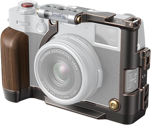 SmallRig X100VI Retro Cage for FUJIFILM X100VI, with 3/8"-16 Locating Holes for ARRI, Built-in Quick Release Plate for Arca, Shutter Button, and Hot Shoe Cover - 4557