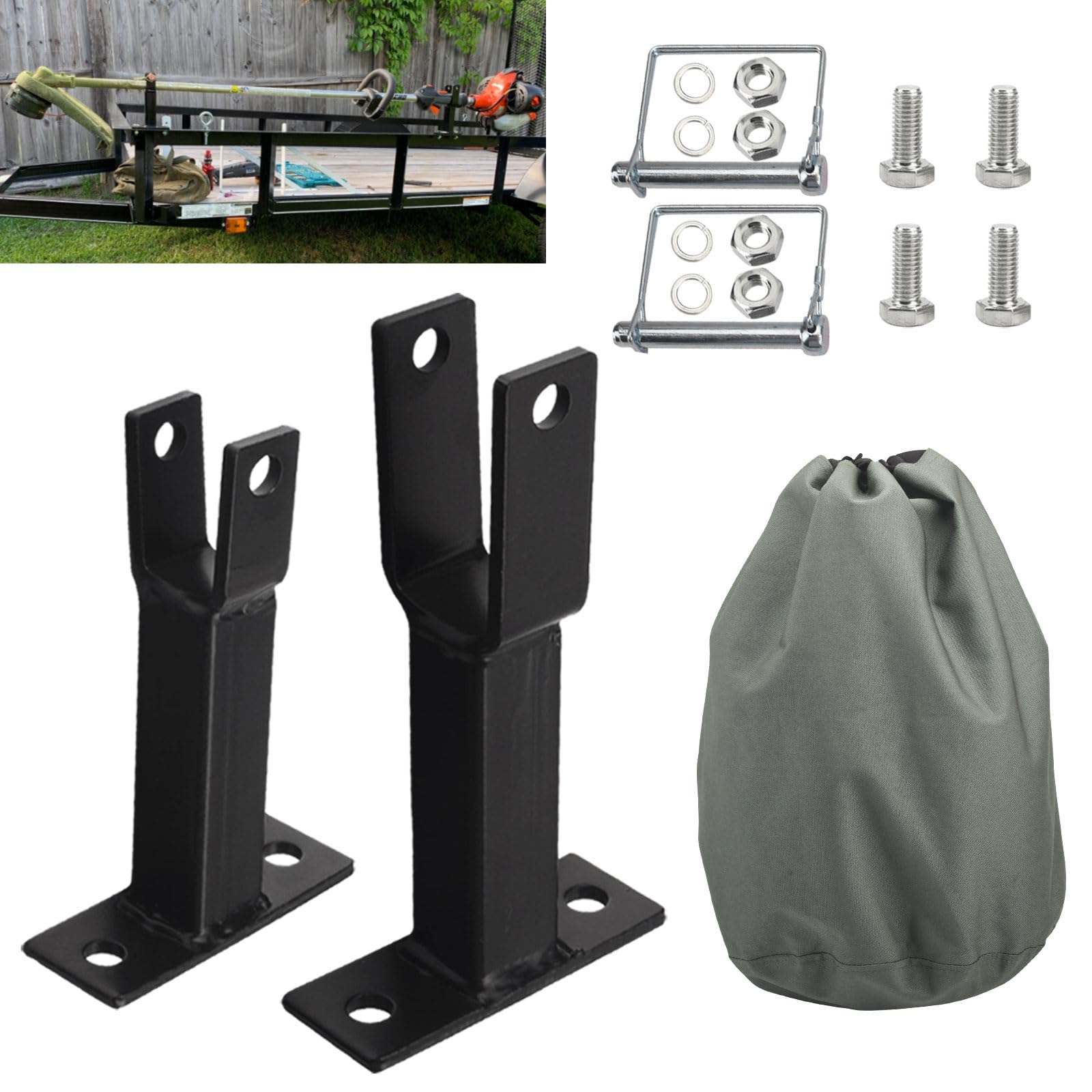 Soporte de rack resistente con hardware y cubierta impermeable para recortadoras de bordes, cortadores de alambre, desbrozadoras de eje recto y otras máquinas de corte
