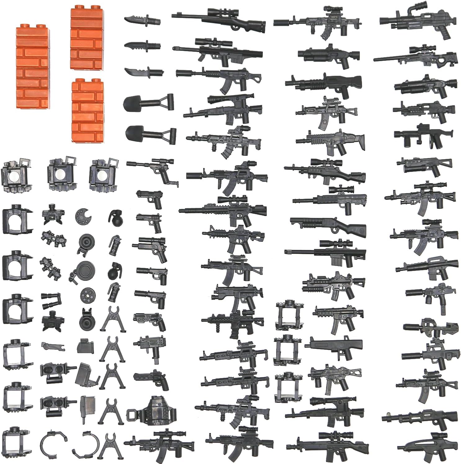 BrickBounty 88 pcs GunsWeaponPacks for Major Brand