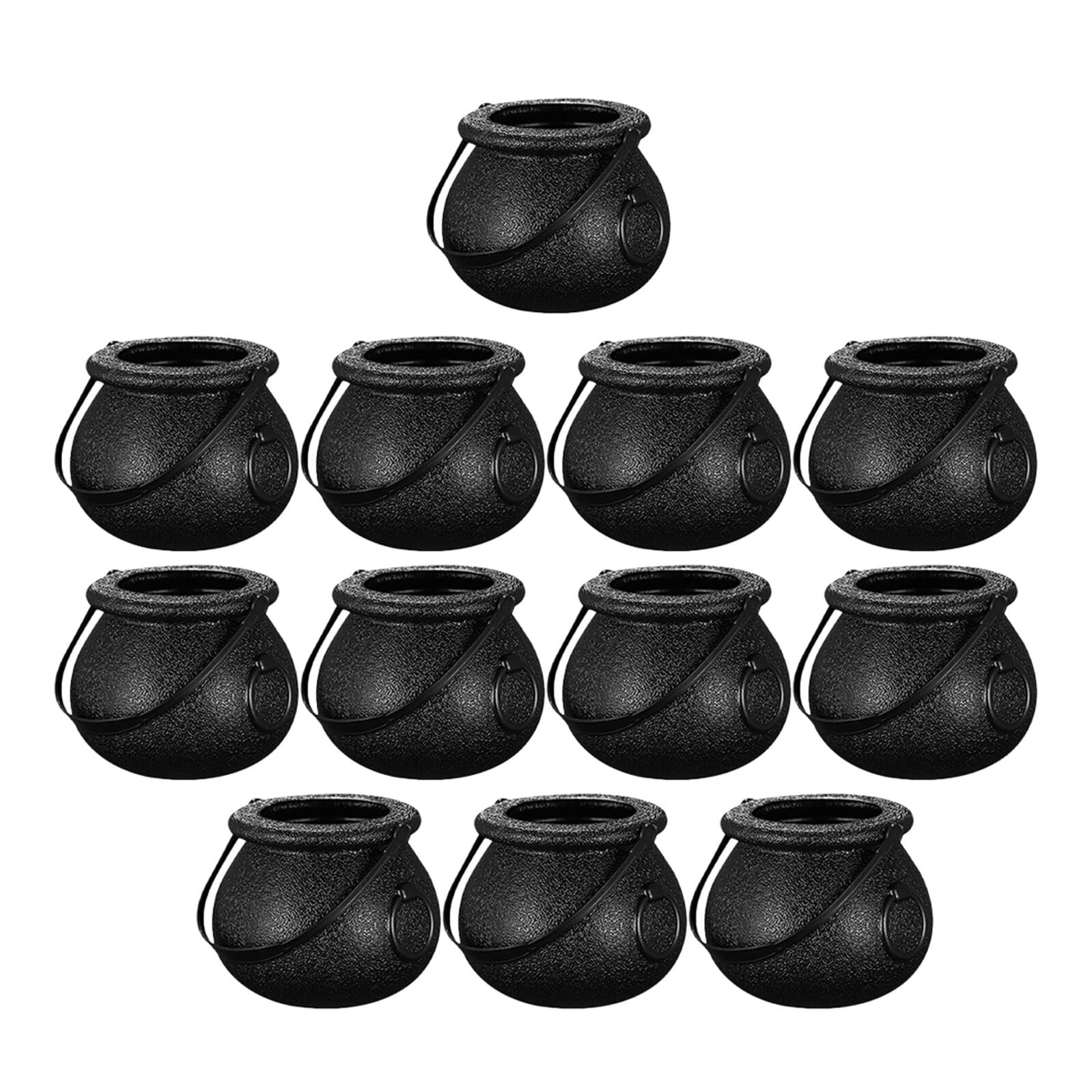 Petits chaudrons Halloween lot de 12 seaux à bonbons décoratifs avec poignée