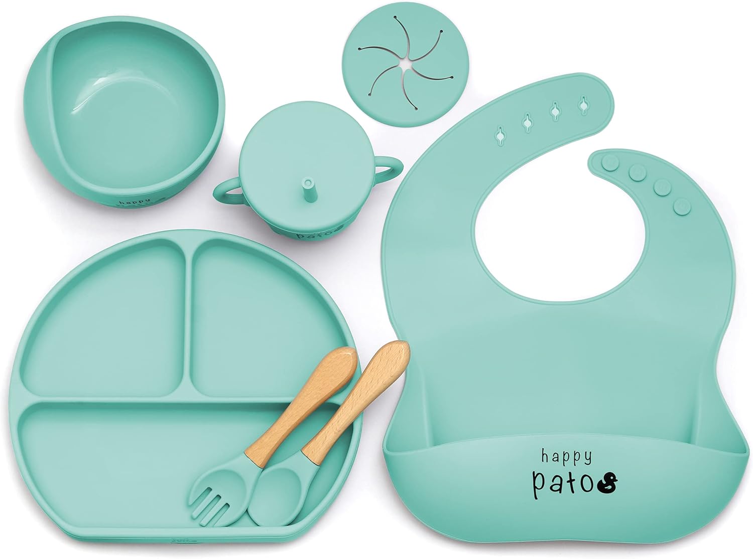 BPA Free Silicone Baby Weaning Set by Happy Pato Suction Bowl