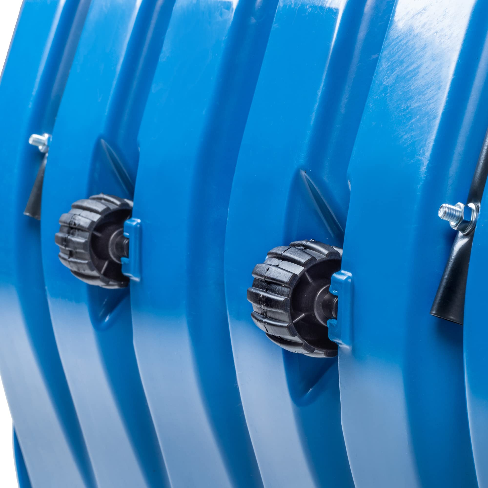KADAX Pelle à Neige en Plastique dotée d'une Ferrure en Aluminium, Outil de Déneigement Robuste et Efficace avec Roues et Manche en Métal (Bleu)