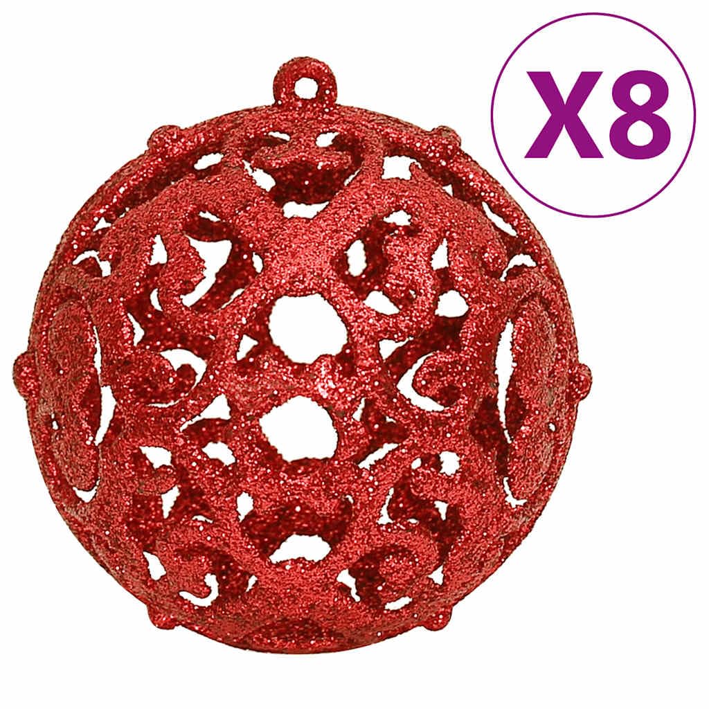 Mangloder Set di 111 palline di Natale rosse in polistirolo, ciondoli per albero di Natale in 3 misure da 3 a 6 cm, opache, glitterate, lucide e cave, per abete, Avvento, finestre e ghirlande, con