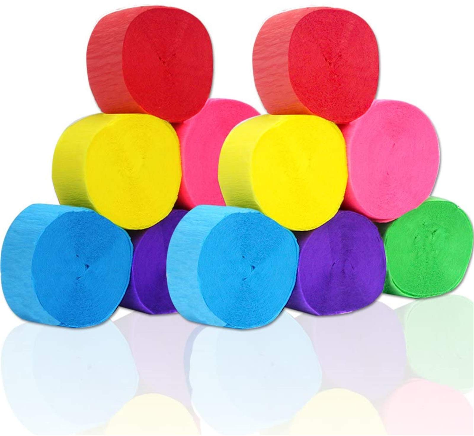 Buy Coceca 82ft 12 Rolls Crepe Paper Streamers In 6 Colors For Wedding 