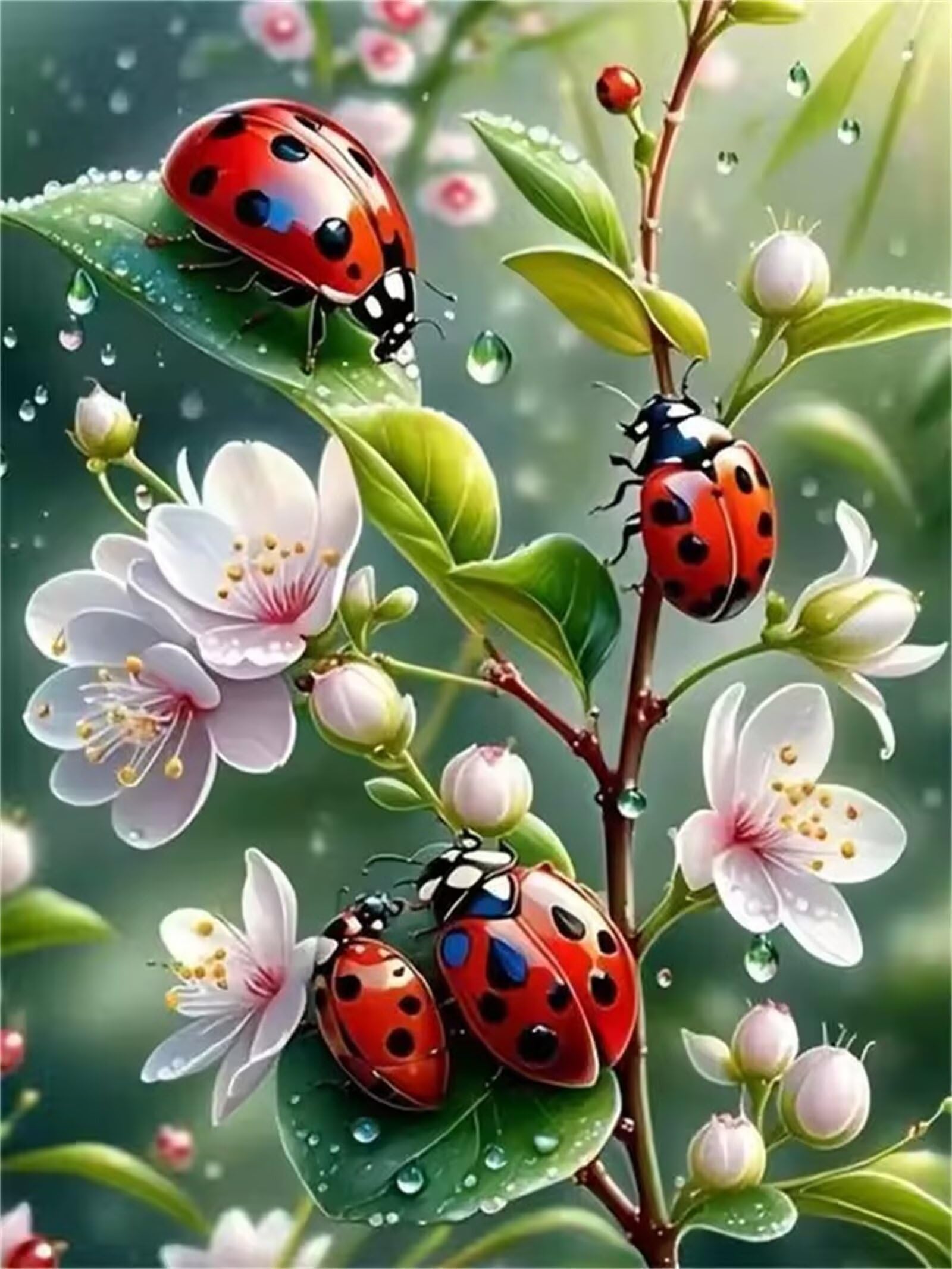 Biedronka Kwiatowa Puzzle 700 sztuk,Puzzle DIY Dorosłych,Klasyczna Puzzle Dla Dorosłych Kreatywna Rozrywka, Trudne Gry
