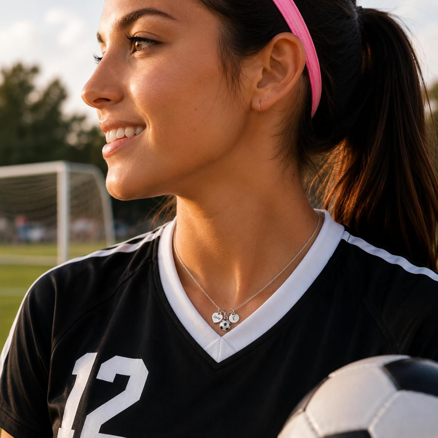 Personalized Soccer Initial Necklace, Soccer Jewelry - Soccer Player Gifts Custom Soccer Gift, Girls Soccer Jewelry, Gift for Soccer Players