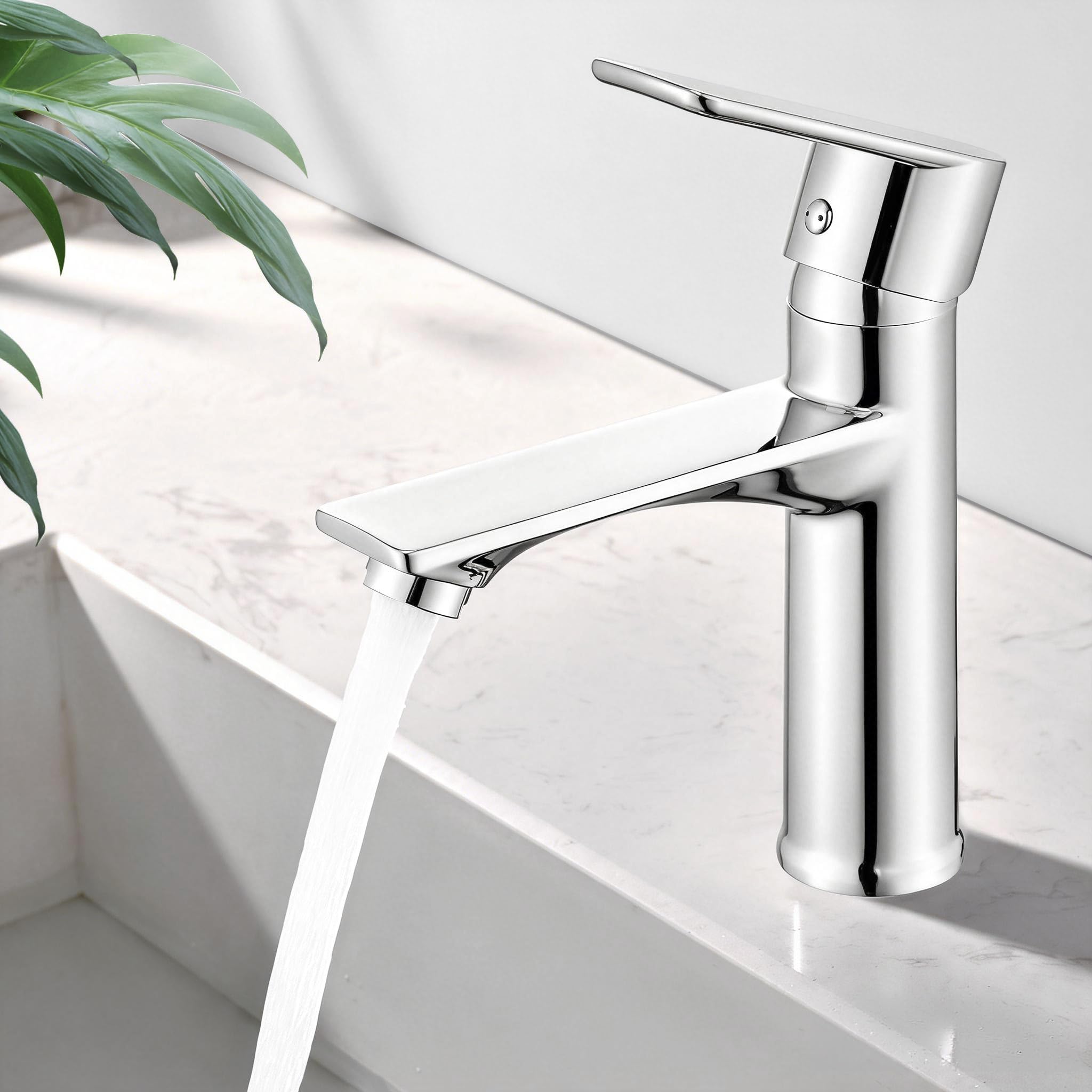 HOMELODY Wasserhahn Bad Chrom, Bleifreie Sicherheit Waschtischarmatur Bad Armatur Mischbatterie Waschbecken Einhebelmischer Armatur Badezimmer Badarmatur Waschbecken