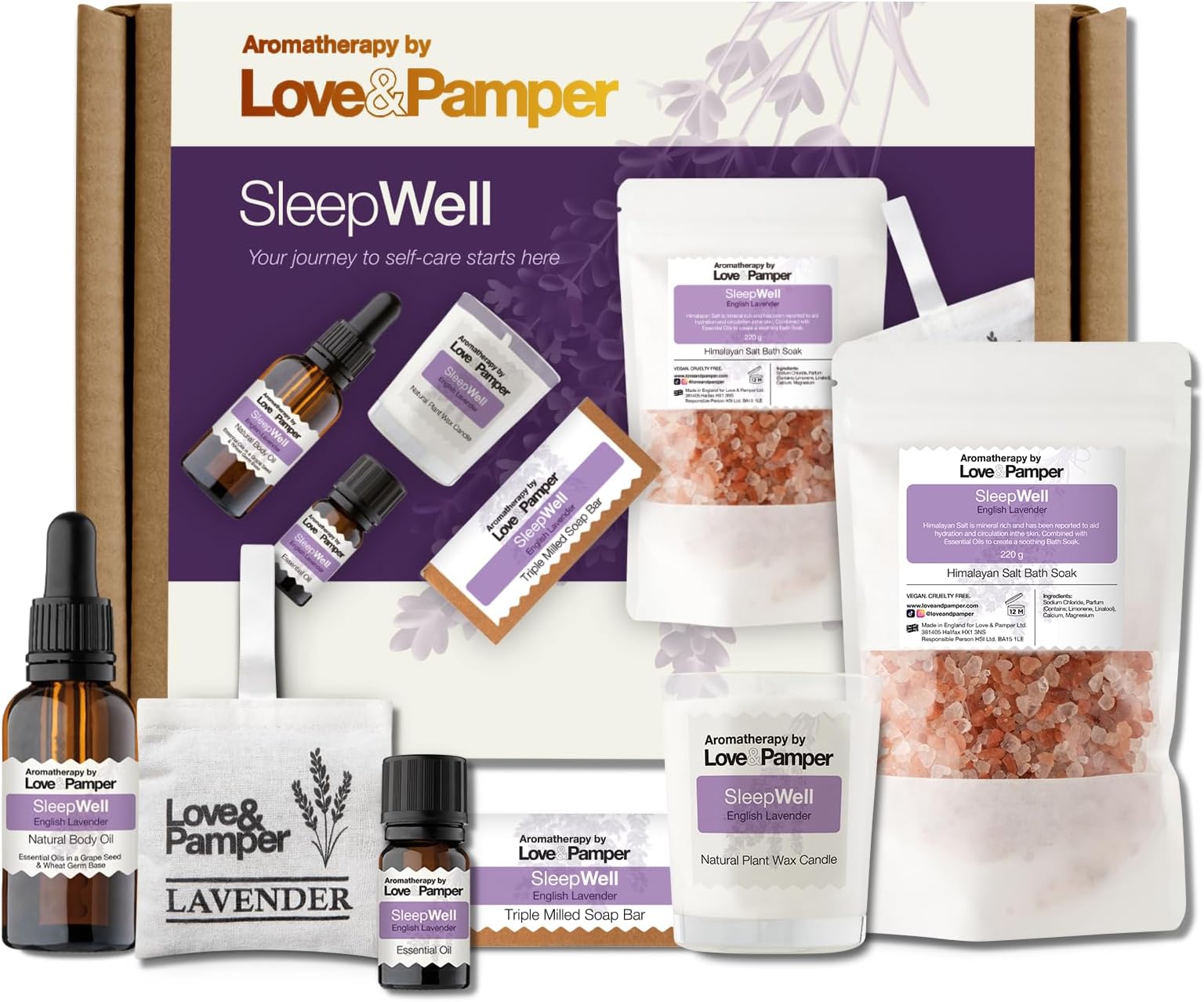 SLEEP WELL Lavender Aromatherapy Pamper Gift Set For Women