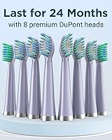 Vista 39 de Rtauys - Cepillo de dientes eléctrico y sónico M5 para adultos y adolescentes, con 8 cabezales de cepillo, de alta potencia, con estuche de viaje, 3