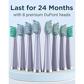 Rtauys M5 Sonic Electric Toothbrush for Adults and Kids - Rechargeable Electric Toothbrush Kids Ages 12+ and Adults with 8 Brush Heads & Travel Case, 120 Days Battery Life - Light Purple