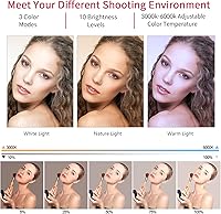 Vista 2 de Anillo de luz LED de 21 pulgadas con soporte para trípode, anillo de luz de video para fotografía de selfie, grabación de vlogs, conferencias