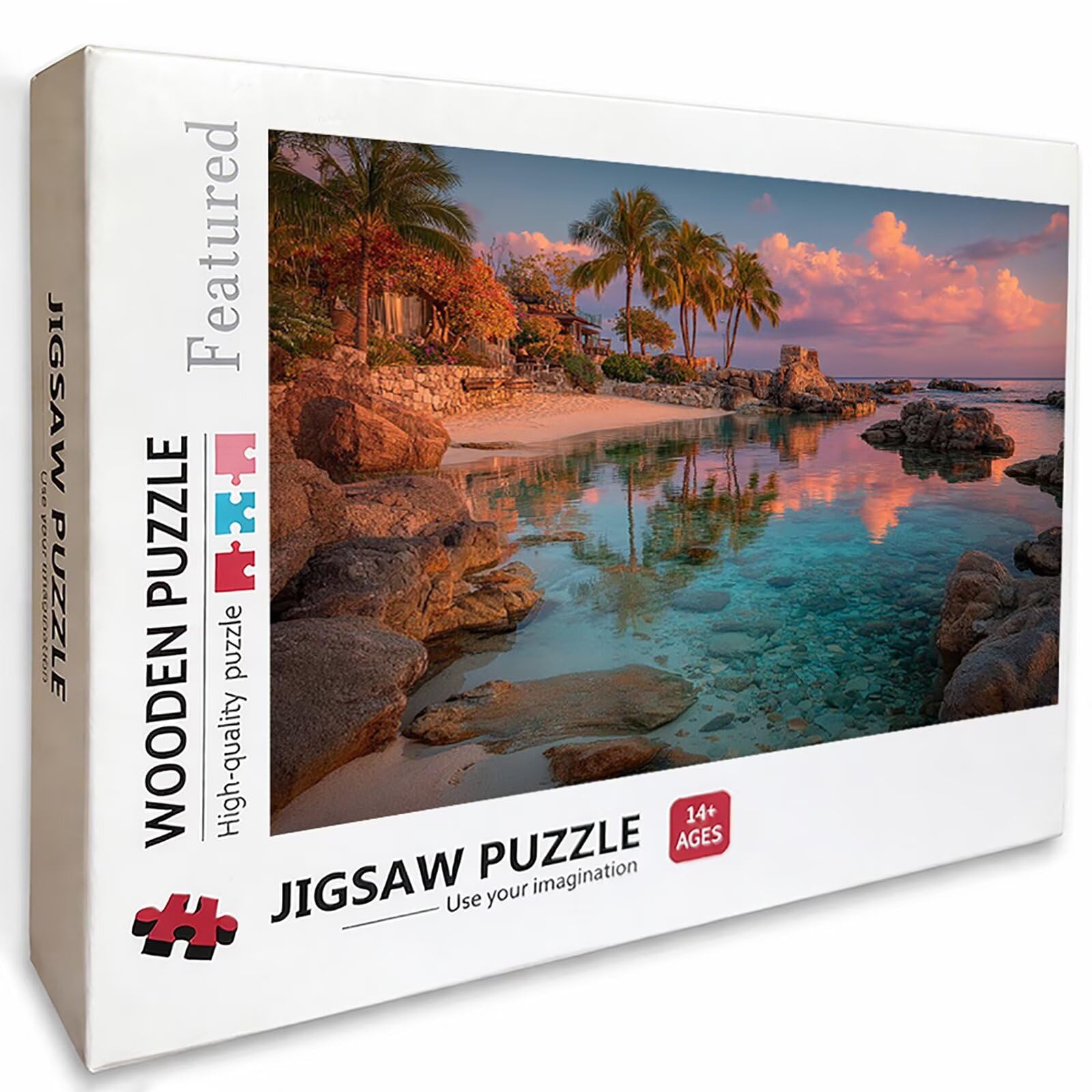 Puzzle 3000 elementów dla dorosłych na plażę, drewniane puzzle 122 x 81 cm, dla mężczyzn, kobiet, starszych seniorów, części ściśle do siebie pasują, dekompresja, dekoracja ścienna, prezenty dla
