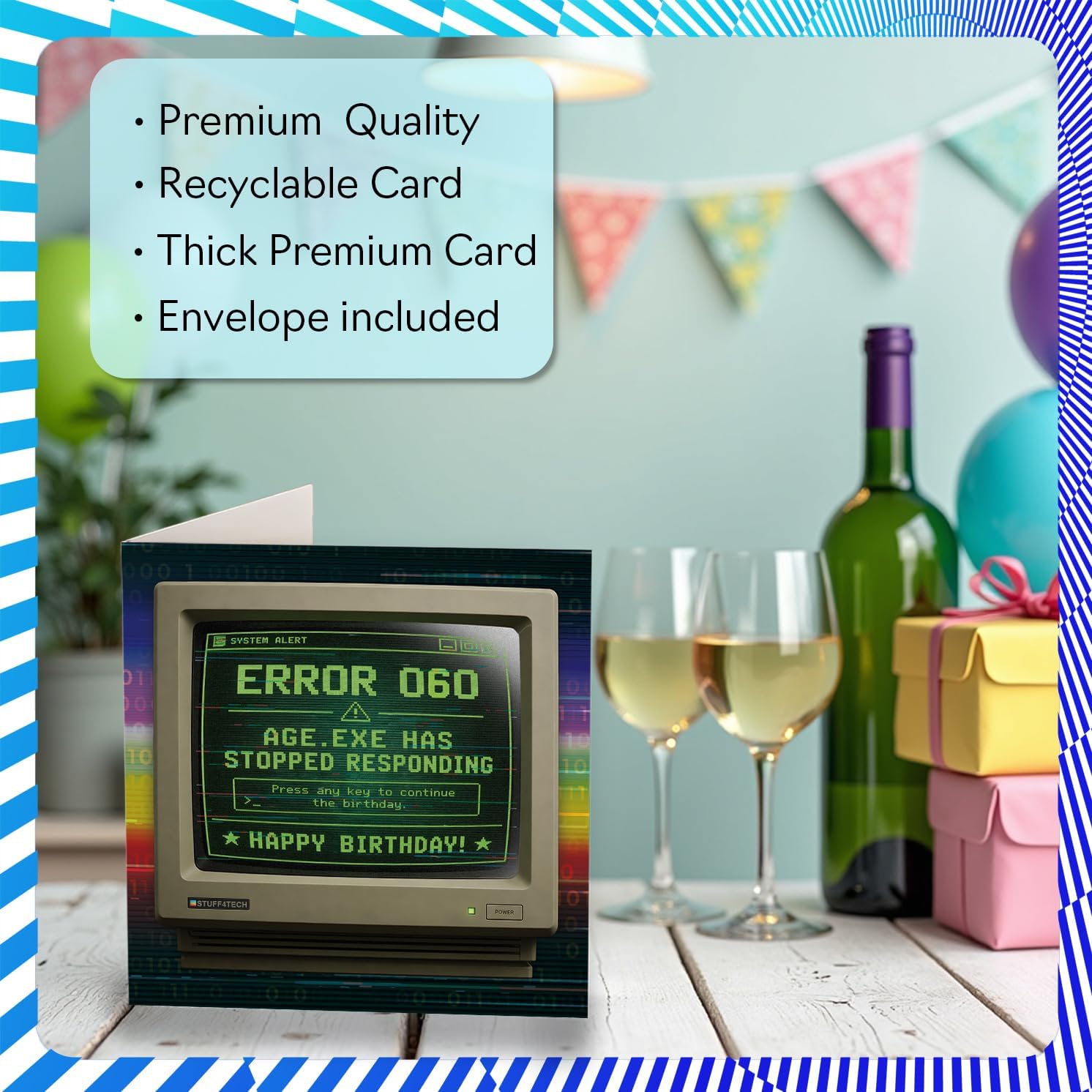 Stuff4 Funny 60th Birthday Card, System Error Birthday Banter image 3