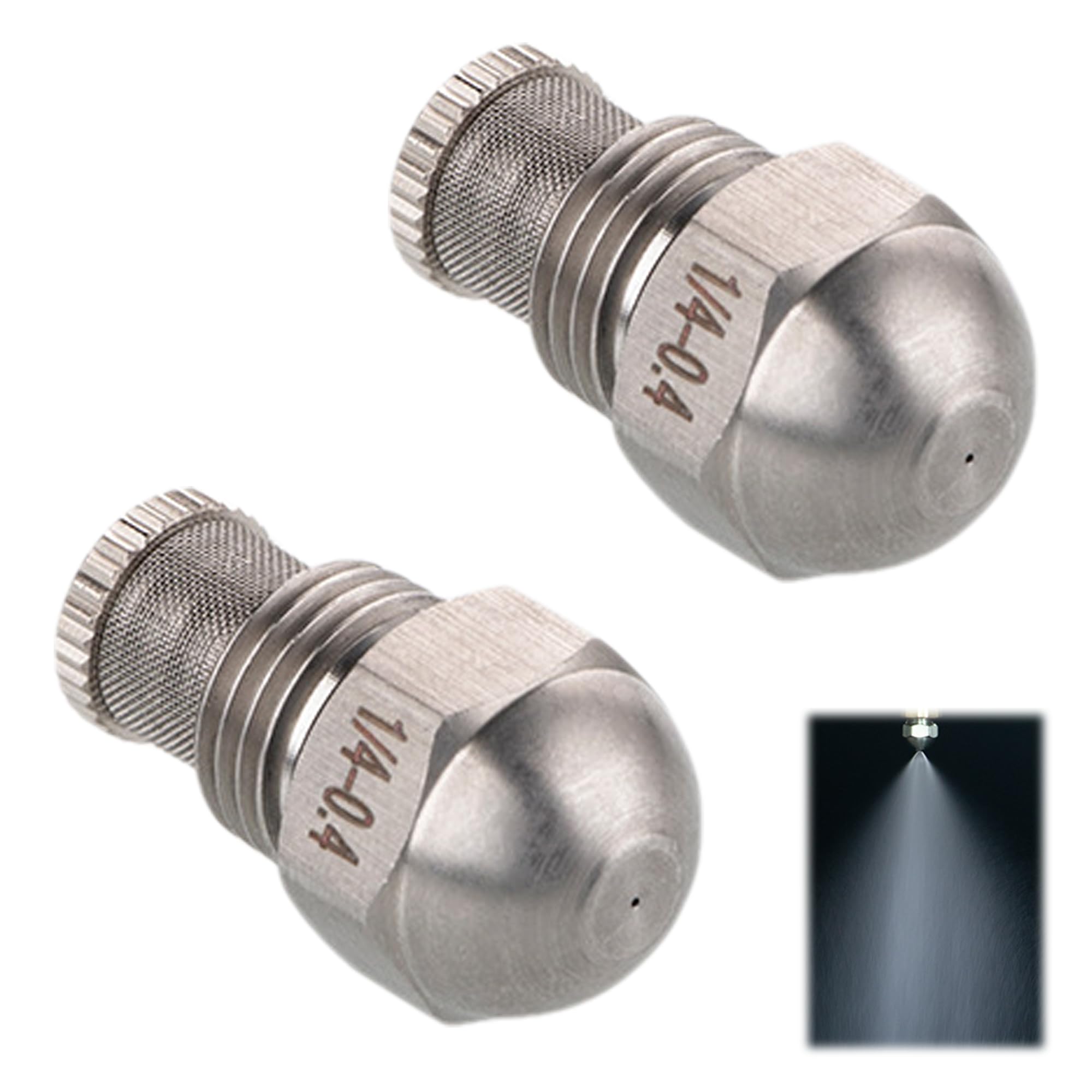 XCSJ 2 x 1/4BSP nozzles spray diameter stainless steel (hole diameter: 0.4 mm) — image 1
