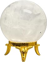 Vista 1 de Amazing Gemstone Bola de cristal de cuarzo transparente con soporte, bolas de meditación de esfera de cristal de 1.5 pulgadas para brujería y bolas