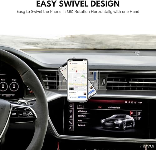 Miniatura 2 de Navor Soporte magnético universal para ventilación de aire en negro, paquete de 2, compatible con iPhone 7 Plus, soporte magnético para teléfono