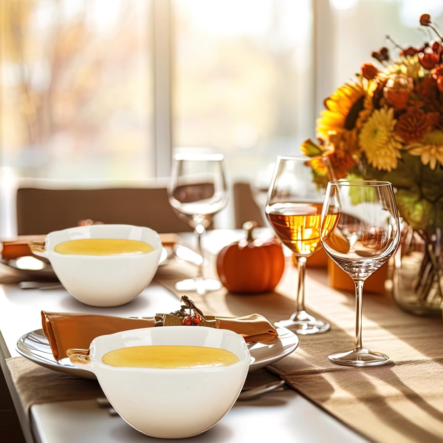 Tioncy 12 Pcs Pumpkin Ceramic Ramekins Fall Small Dessert Bowls 6 oz Oven Safe Ceramic Dish Halloween Dip Bowl Seasoning for Serving Sauce Snack Baking Brulee Pudding