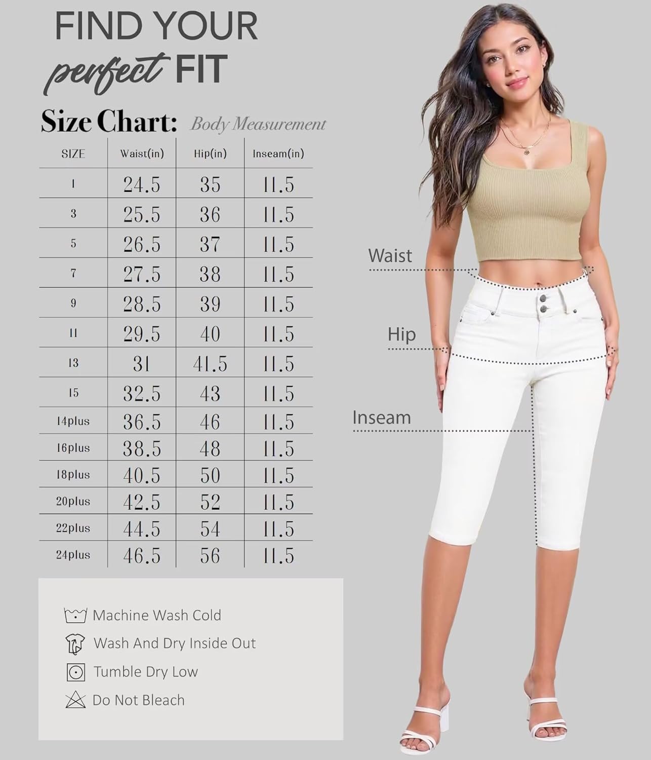 Hybrid & Company Women's Butt Lift V2 Super Comfy Stretch Denim Bermuda Shorts Capri - Image 7