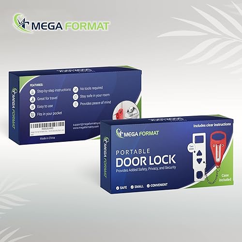 Miniatura 8 de Mega Format Cerraduras de puerta de hotel para viajeros cerraduras de puerta portátiles, esenciales para viajes, cerradura de puerta de seguridad
