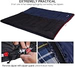 REDCAMP Cotton Flannel Sleeping Bags for Camping, 41F/5C 3-4 Season Warm and Comfortable, Envelope Blue with 2/3/4lbs Filling (75"x33")