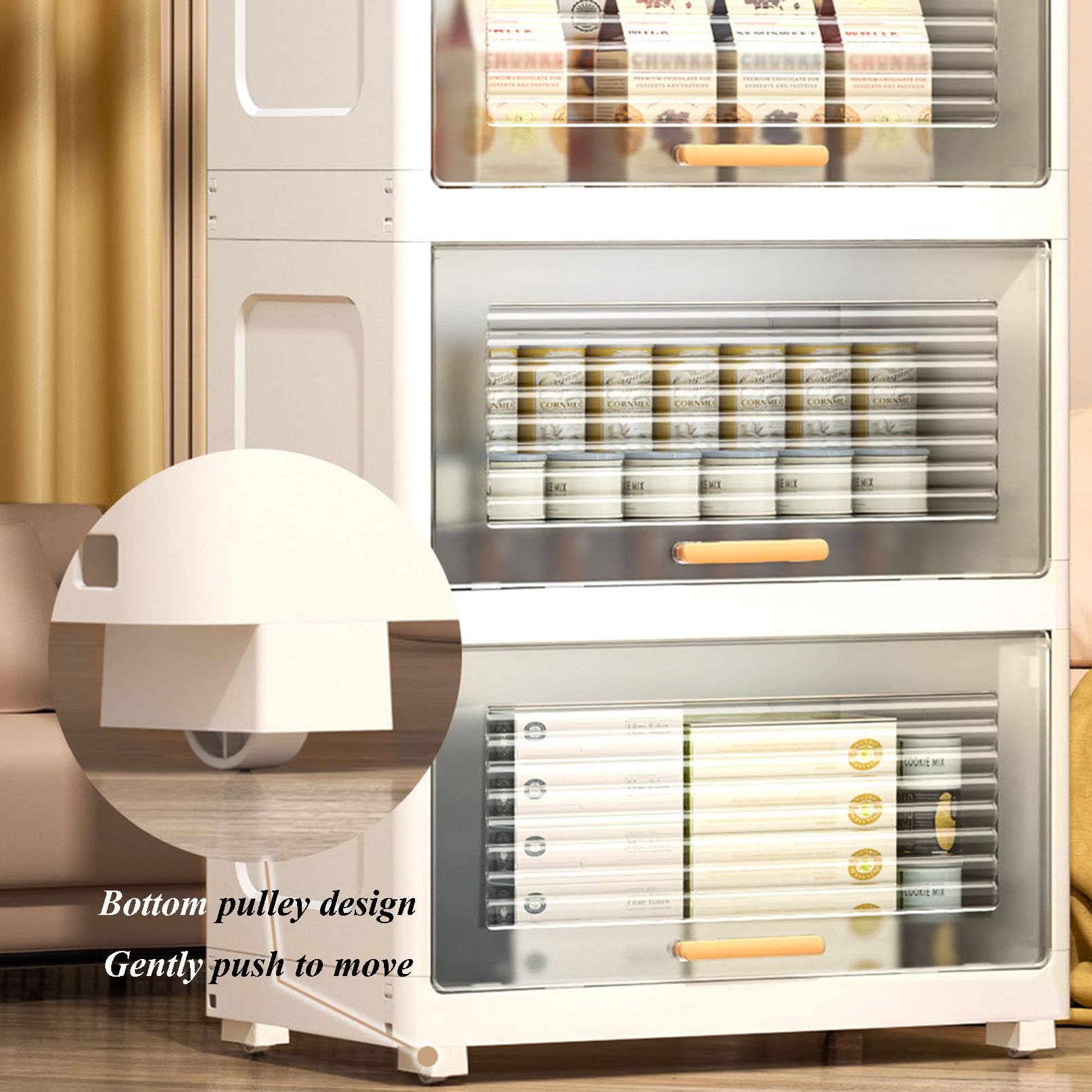 Carrello portautensili Stretto con Ruote, mobiletto portaoggetti Verticale Alto Ante e Ruote per Cucina, Soggiorno, Camera da Letto, corridoio, Ingresso