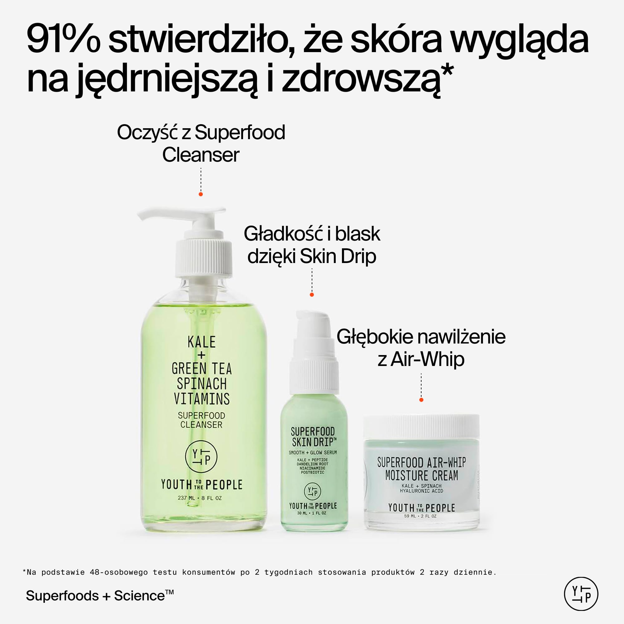 Youth To The People Superfood Skin Drip Glow Serum, Serum do Twarzy Nawilżające, Rozświetlające, Dla Suchej i Matowej Skóry, Nierówna Tekstura, Wegańskie Składniki, 30 ml