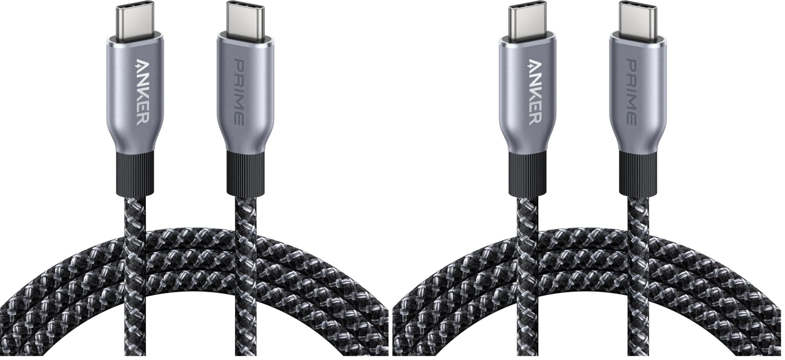 Anker Prime USB C to USB C Cable, 240W Fast Charging Cord, Upcycled-Braided Nylon with 100-Year Bend Durability for iPhone 17 Series, MacBook, Galaxy S24(6 FT) (Pack of 2)
