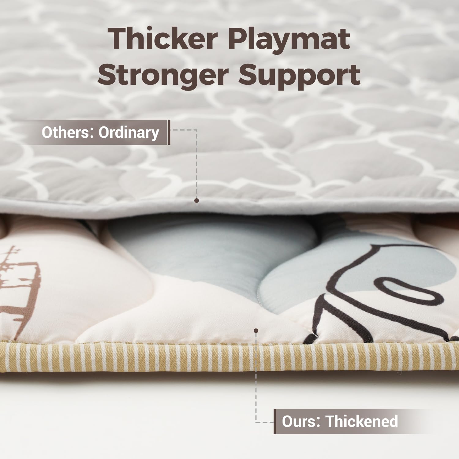 Bunnikins & Clover Baby Mats for Floor, 71"x59" Thicken Soft Play Mat, Foldable and Non Slip One-Piece Crawling Mat, Machine Washable Foam Playmat for Baby, Toddlers Infants, Tummy Time