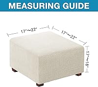 Vista 2 de Flamingo P Funda otomana elástica cuadrada, protector de muebles, protector de muebles plegable, protector de muebles, funda suave con parte
