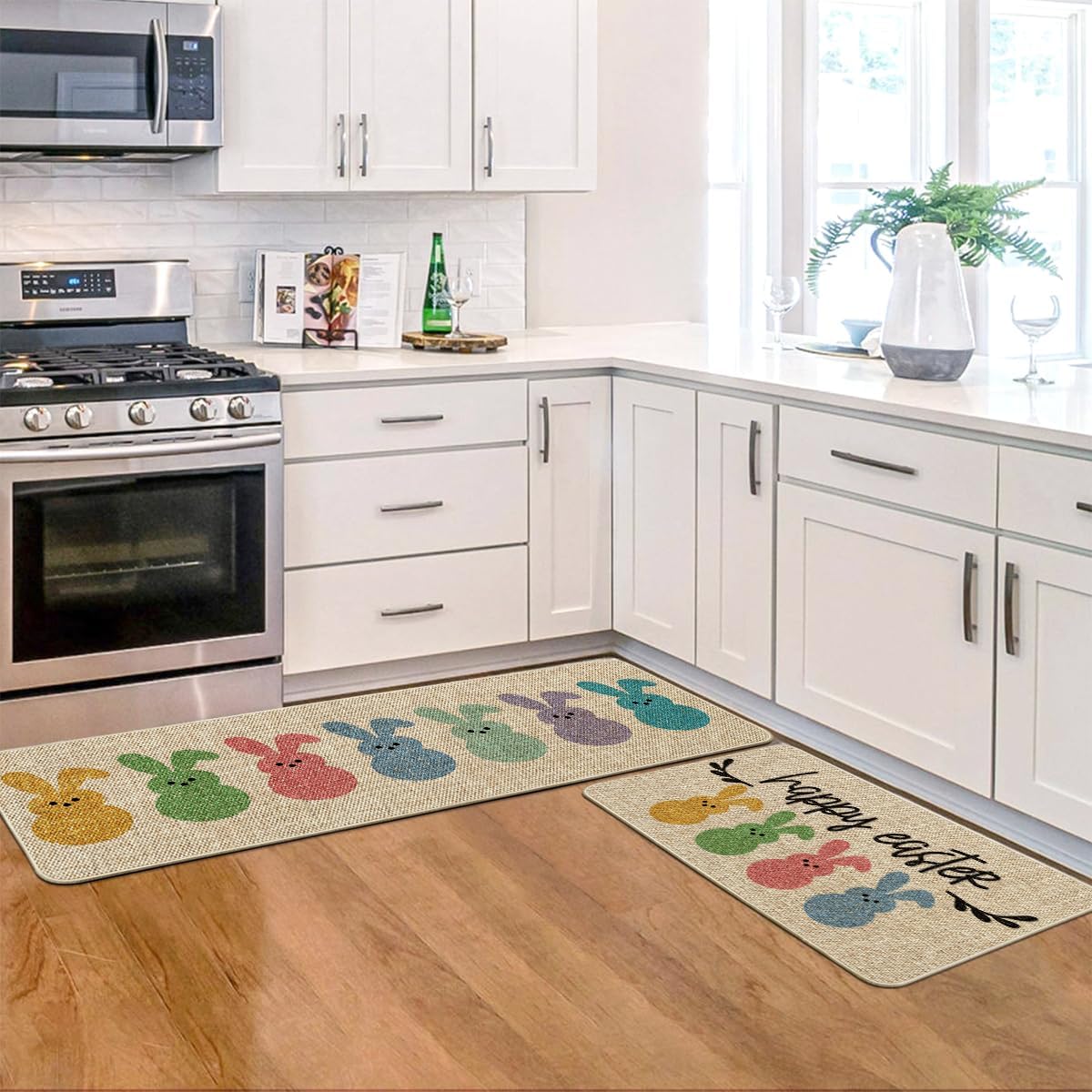 Happy Easter Peeps Kitchen Mats Set