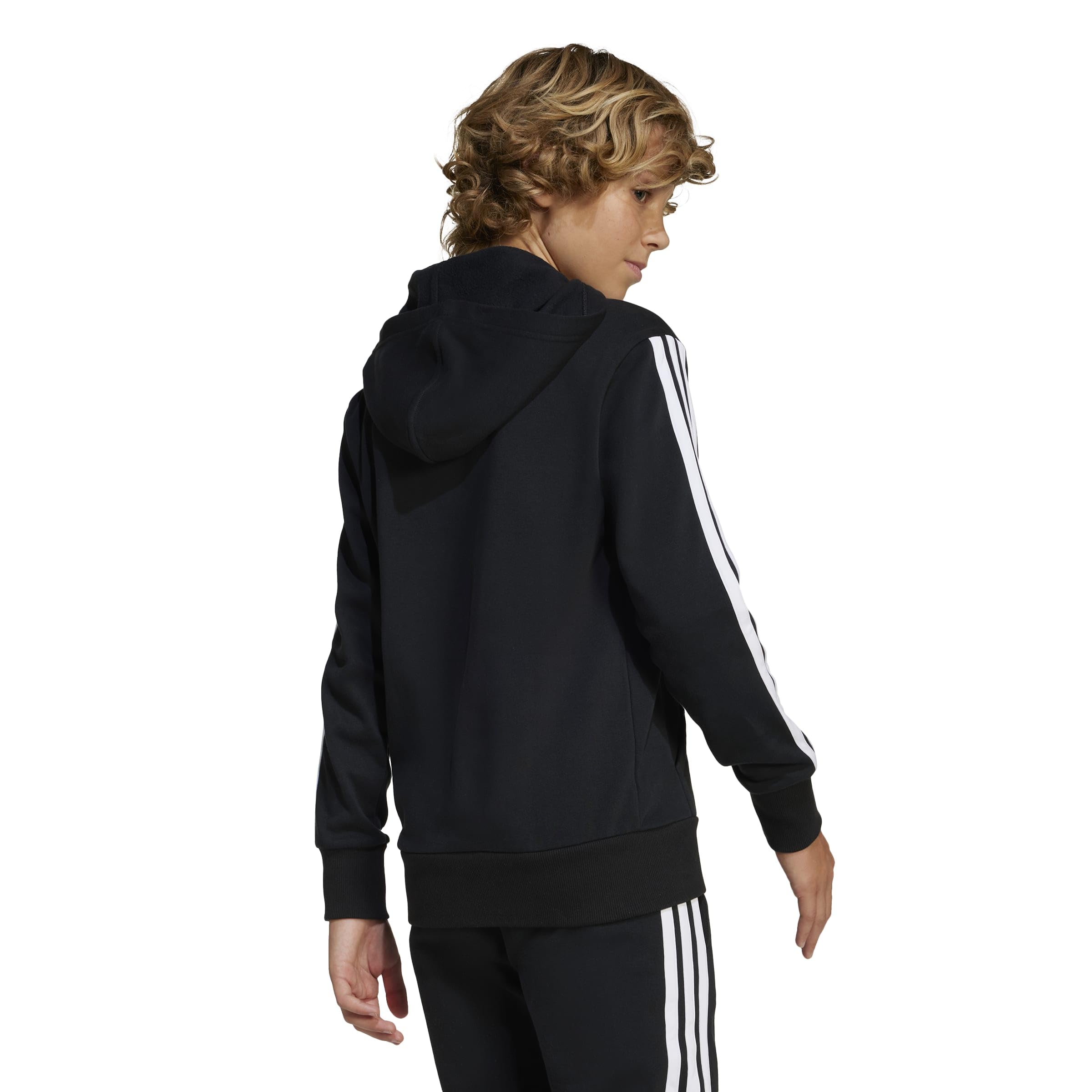 adidas Seasonal Essentials Tiberio 3 Stripes Fleece Hoodie Sudadera con Capucha Unisex niños (Pack de 1)