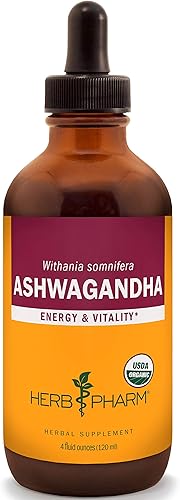 Extracto orgánico certificado de Ashwagandha para la energía y la vitalidad de Herb Pharm, DASHWA04, 1, 1