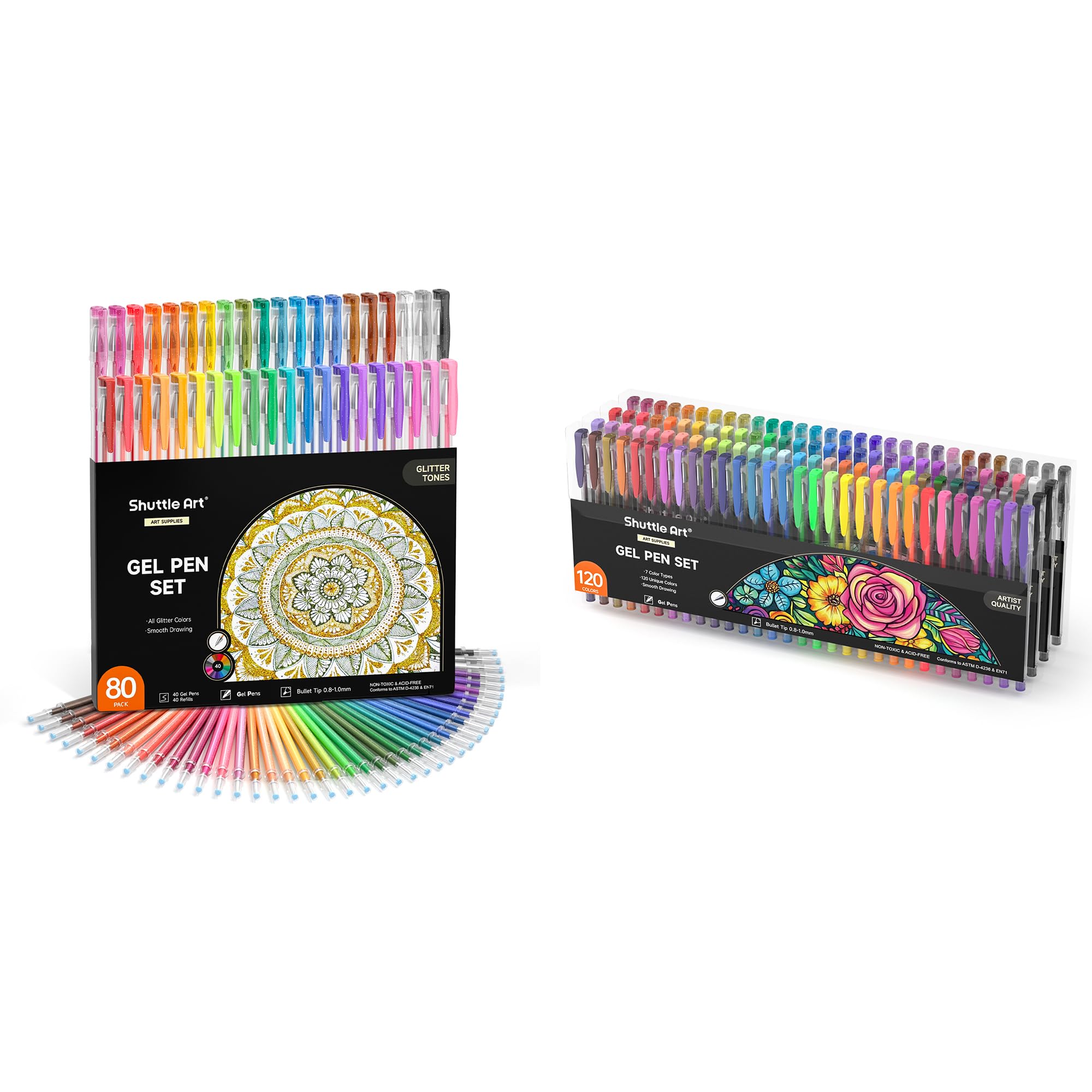 Shuttle Art 80 Pièces Stylo Paillette et 120 Stylo Gel Couleur