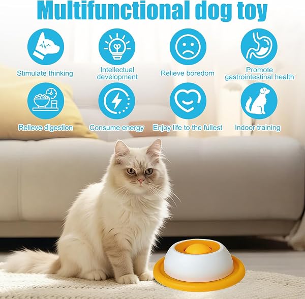 Lick Bowl per cani, 2PCS Dispenser per leccare la palla, Dog Lick Toy, Giocattoli per cani e gatti per cibo liquido, Ciotola da leccare per cani, Cane Slow Feeder Lick Bowl, per addestramento (B) - 4