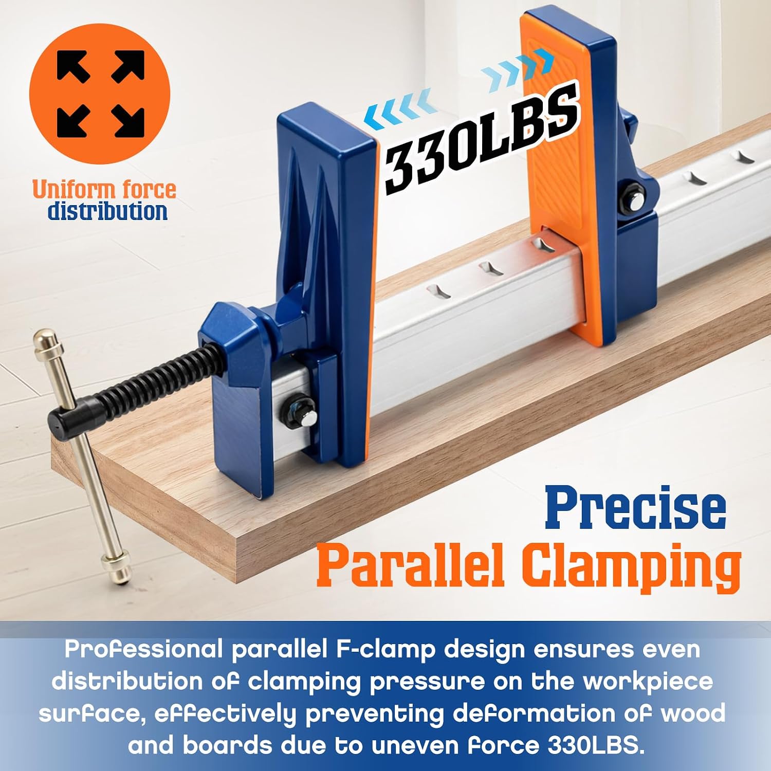 4 Pack 24 Inch Parallel Clamps for Woodworking, DIY, Furniture Assembly and Craft Projects, Lightweight Heavy Duty F-Clamps for Precision Clamping, 25.79 x 5.31 x 1.57 Inches